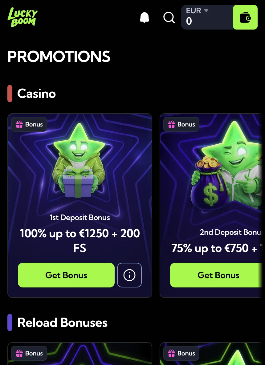 Screenshot: promoties in de mobiele app